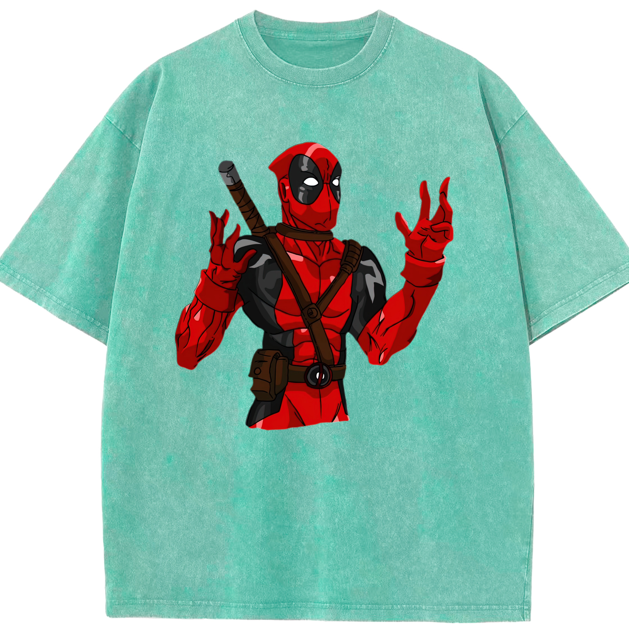 （画像用） Deadpool デッドプール 綿100% ヴィンテージ風 半袖Tシャツ（フロントプリント）